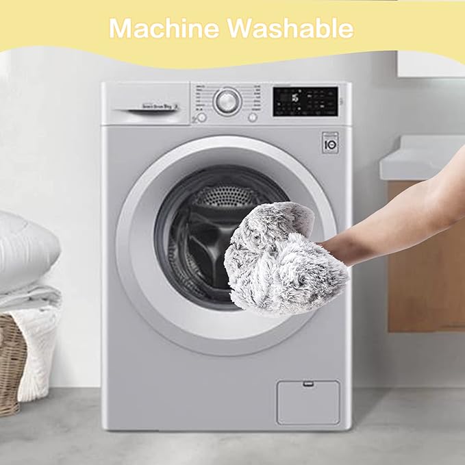 Bedfolks Calming Donut Extra Large Dog Bed, 45 Inches Round, Anti-Anxiety Plush, Washable with Non-Slip Bottom (Light Grey)