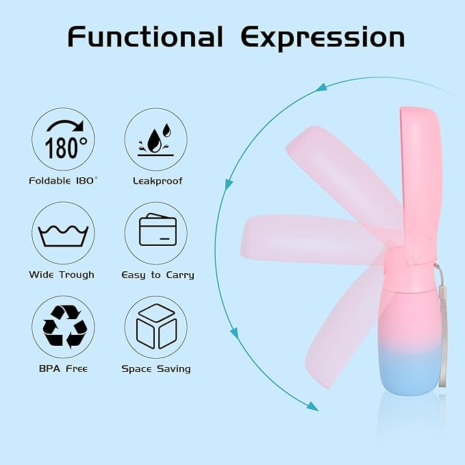 Dog Water Bottle, Travel Puppy Water Bowl, Leak Proof Portable Puppy Water Dispenser, Foldable Dog Water Bottle for for Pets Outdoor Walking, Hiking, Travel, Food Grade Plastic - 19oz Pink