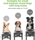 Pawque 35oz Elevated Slow Feeder Dog Food Bowls with Adjustable Stand (3 Heights 6.1", 7.7", 9.3"), Raised Dog Bowls for Medium and Small Breed Dogs Cats, Non Slip Rubber & Mess Proof