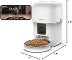 Automatic Cat Feeder with Camera - 5G WiFi Auto Cat Food Dispenser, 1080P HD Video with Night Vision, 1-15 Meals, 1-99 Portions, 2-Way Audio, Keeps Food Fresh, Timed Pet Feeder Also for Dogs