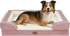 Comfort Expression Large Dog Beds Waterproof Orthopedic Foam Dog Sofa Beds Comfy Pet Bed with Washable Removable Cover & Non-Slip Bottom(Large,Pink)