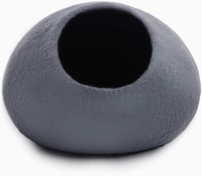 Woolygon Premium Wool Cat Cave Bed - Felt Cat Cave Handmade from 100% Merino Wool, Eco-Friendly Felt Cat Bed for Indoor Cats and Kittens