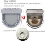 Automatic Water Dispenser for Dog Water Bowl Dispenser Large Size Stainless-Steel Waterer Feeder Self Filling Water Trough for Poultry and Livestock (Metallic Gray, Large)