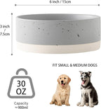 Oslo Ceramic Dog Bowl - 6'' Dog Food Water Bowl for Medium and Large Dogs, Heavy Duty Non-slip Dog Dish, Modern Scandi-Style Stoneware Pet Feeder Bowl, Dishwasher Safe (30Oz, Grey)