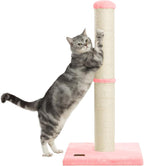 34inch Cat Scratching Post with Natural Sisal Rope 4.3Inch Large Diameter Scratcher Post Tree for Indoor Cats Pink