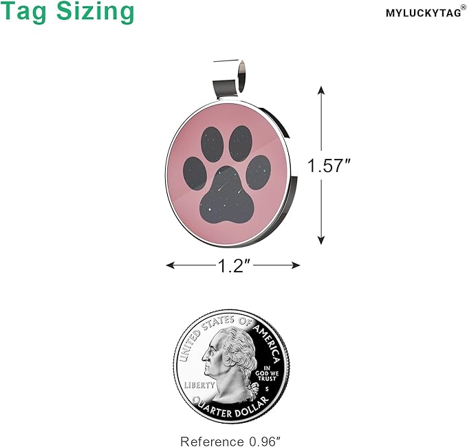 MYLUCKYTAG ID Tags Dog Tags - Pet Online Profile - Scan Receive Instant Location Alert Email
