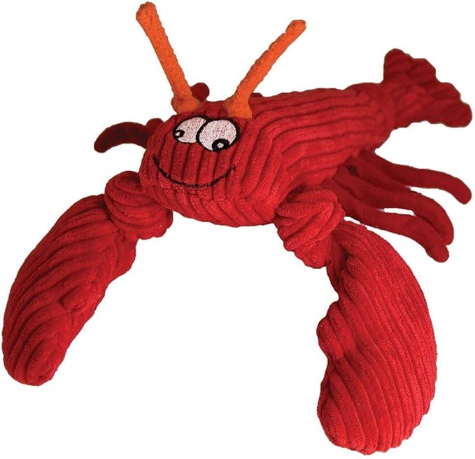HuggleHounds Knottie Plush Dog Toy - Dog Stuffed Animal Toy, Puppy Toys, Squeaky Dog Toy for Small, Medium & Large Dogs, Durable Plush to Keep Them Busy - Mccracken Lobster, Small