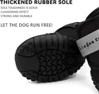 Dog Shoes for Small, Medium and Large Dogs - Waterproof for Rainy Days, Fit for Winter Snow and Hot Summer Roads, with Anti-Slip Soles for Indoor Hard Floors (Black, Size 1)