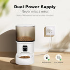 Automatic Cat Feeder, 4L Auto Cat Feeder Dry Food Dispenser, Electric Pet Feeder Dual Power Supply, Programmable Pet Feeder Timed 1-6 Meals Per Day, 1-9 Portion