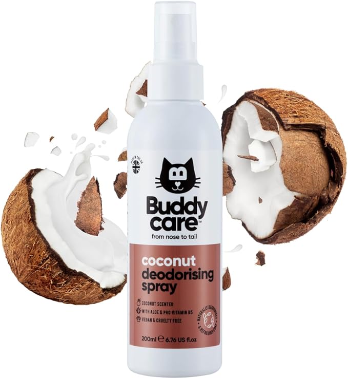 Cat Deodorising Spray - Deodorising Spray for Cats - with Aloe Vera and Pro Vitamin B5 (Coconut, 200ml)