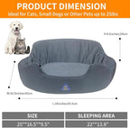 Heated Cat Bed for Indoor Cats，20" Cat Heating Pad with Timer & Temp Adjustable, Washable Calming Pet Bed with Heating Pad for Cats and Small Dogs，Gray Electric Bed Heater Warmer for Kitten Cat