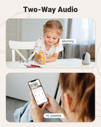 MUBVIEW Pan/Tilt Cameras for Home Security Indoor, 5MP Pet/Cat/Dog Camera with Phone App, 2.4/5 GHz WiFi Baby Monitor, Indoor Cam, Night Vision, 7X24 Record, 2-Way Audio, Motion Tracking, 2-Pack