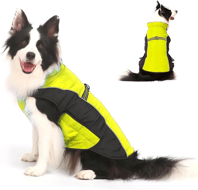 Warm Dog Winter Coat, Gimilife Dog Sweater Dogs Cold Weather Coats Waterproof Apparel Clothes Pet Jacket Padded Vest Outfit for Puppy Small Medium Large Dogs