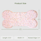 Dog Food Mat Anti-Slip Silicone Dog Bowl Mat Thicker Pet Placemat Waterproof Cat Feeder Pad with Raised Edge Puppy Kitten Feeding Mats Suitable Small Medium-Sized Dogs Cats Eating Tray