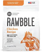 BIXBI Rawbble Freeze Dried Dog Food, Chicken Recipe, 4.5 oz - 98% Meat and Organs, No Fillers - Pantry-Friendly Raw Dog Food for Meal, Treat or Food Topper - USA Made in Small Batches