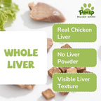 PAWUP Freeze Dried Chicken Liver Pet Treats, High Protein Freeze-Dried Pet Food for Dogs, Cats, Fresh Ingredient Snacks, 4.6 oz, Rawhide Free&Grain Free