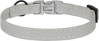 Leather Cat Collar with Buckle and Removable Bell - Non Breakaway Adjustable Soft Safety Small Pet Collars for Girl Boy Cats Kitten (Gray)