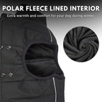 Spark Paws Dog Winter Jacket, Water-Resistant Coat, Warm Reflective Windproof Fleece-Interior, for Medium and Large Dogs - Black - XL