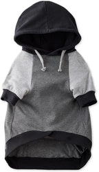 Rocky – The Orginal Lightweight Hooded TEE 100% Organic Cotton Dog Hoodie Pet Coat Sweater for Small, Medium, Large Dogs, Black Color Block, X-Small