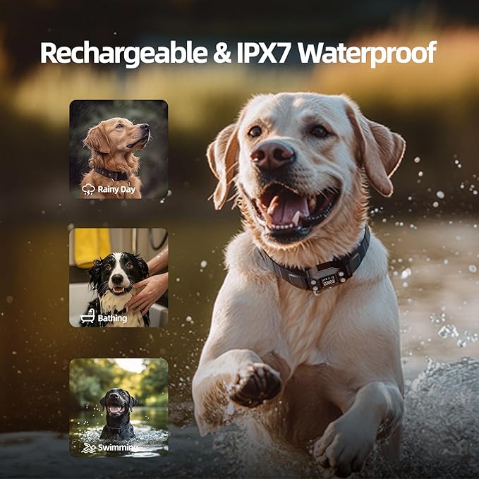 LUCKSKY GPS Wireless Dog Fence, 647 Acres Coverage, No Wire or WiFi Needed, Waterproof Training Collar with Vibration & Static Modes, Easy Setup