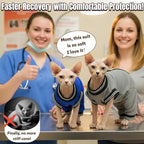 T'CHAQUE Cat Clothes Surgery Recovery Suit for Female Male, Cat Onesie Pet Surgical Pajamas Hind Legs Long Sleeve, Abdominal Wound Skin Diseases, E-Collar Alternative, Spay Recovery Suit, RoyalBlue-S