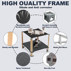 Pozico 2-Tier Collapsible Cat Beds & Furniture, 2 Layer Pine Construction Cat Hammocks, Cat Houses for Indoor Cats, Cat Bed Cave for Multiple or Large Cats up to 30 lbs, All-Season Comfort-Grey-S