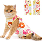 Avont Cat Recovery Suit - Kitten Onesie for Cats After Surgery, Cone of Shame Alternative Surgical Spay Suit for Female Cat, Post-Surgery or Skin Diseases Protection -Donut(M)