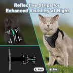 Cat Harness and Leash Set Escape Proof for Kitten Walking, Soft Adjustable Top Handle Vest Harnesses for Cats, Easy Control Breathable Reflective Small Medium Large, Black, S