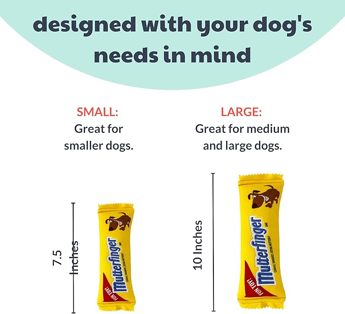 Huxley & Kent Funny Dog Toy w/Squeaker – Power Plush Squeaky Dog Toys for Small, Medium & Large Dogs – Soft Stuffed Animal for Indoor Play & Fetch - Mutterfinger, Large