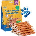 Gazeupon Chicken Wrapped Rawhide Dog Treats,Healthy Training Sticks, Teeth Cleaning Dog Chews w/Glucosamine Chondroitin