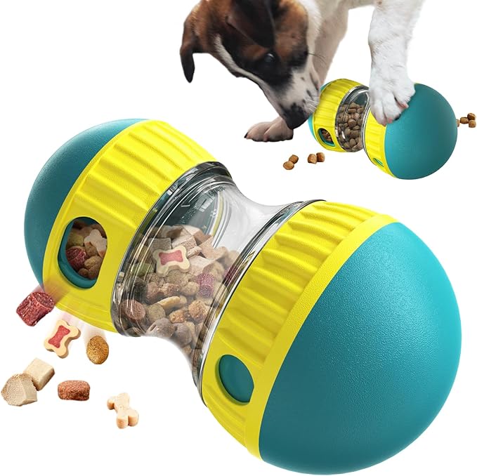 Dog Treat Dispensing Toys Indestructible Food Ball Adjustable Interactive Enrichment Toy for Small Large Dog to Keep Them Busy Stimulating IQ Training Puppy Slow Feeder for Bordom Indoor Gift