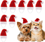 Nydotd 8 Pieces Dog Santa Hat PET Christmas Hat Small Santa Cat Hats Soft Plush Christmas Costumes Supplies for Tiny Dog Cat Puppy Kitten Crafts