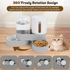 2 in 1 Automatic Dog Feeder and Water Dispenser,All-in-One Gravity 2.6L Pet Waterer, 2.4L Pet Feeder for Small Medium Cats Dogs