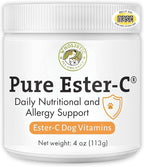 Wholistic Pet Organics Pure Ester-C Powder for Dogs - 4 Oz - Healthy Alternative to Dog Allergy Chews - Vitamin C Supplement for Dog Allergy Relief, Immune Support, Itch Relief for Dogs - Made in USA