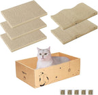 Cat Scratcher Cardboard Scratch Pad Box for Indoor Cats,5pcs Scratching Board Bed Reversible Durable,with Catnip