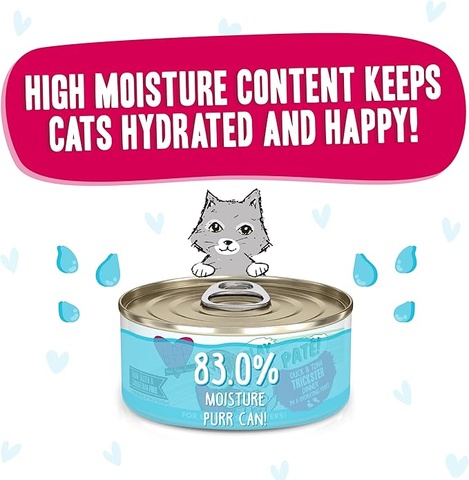 B.F.F. Play - Best Feline Friend Paté Lovers, Aw Yeah!, Duck & Tuna Trickster with Duck & Tuna, 5.5oz Can (Pack of 8)
