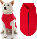 Gooby Zip Up Fleece Dog Sweater - Red, 3X-Large - Warm Pullover Step-in Jacket Without Ring Leash - Winter Sweater for Small and Medium Dogs - Boy's Clothes