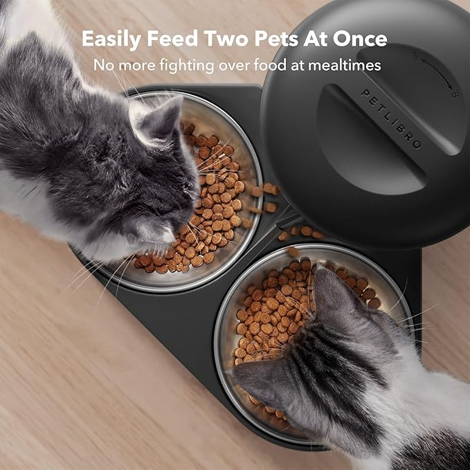 PETLIBRO Automatic Cat Feeder, Automatic Cat Food Dispenser with Freshness Preservation, Timed Cat Feeders with Low Food Sensor for Dry Food, Up to 6 Meals Per Day, Granary Pet Feeder for Cats/Dogs