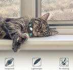 Reflective AirTag Cat Collar, Integrated Cat Tracker Collar with Air Tag Holder and Bell, Safety Elastic Band Cat GPS Collars for Girl Boy Cats, Kittens and Puppies (Green,S)