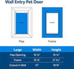 PetSafe Wall Entry Pet Door - Rust-Free Telescoping Frame - Easy Install for Interior & Exterior Walls 4 3/4" - 7" Thick - Medium - for Pets Up to 40 lbs