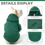 KOOLTAIL Basic Dog Hoodie - Soft & Warm Dog Hoodie Sweater with Leash Hole and Pocket, Dog Winter Coat, Cold Weather Clothes Sweatshirt for Small Medium Large Dogs Puppy Cat Boys Girls Green XL/XXL
