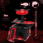 PETEPELA Gothic Cat Tree for Indoor Cats, 31.5'' Small Flower Cat Tower Condo with Sisal Scratching Ramp, Cozy Hammock and Removable Flower Cat Bed Perch for Kittens, Black