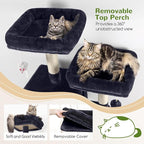 Globlazer Cat Tree Tall, 71 inches Cat Tower for Indoor Adult Cats Multi-Level 3 Condos for Indoor Cats XL Cat Tree Tower with Scratching Posts, Soft Extra Large Hanging Basket, F71, Dark Gray