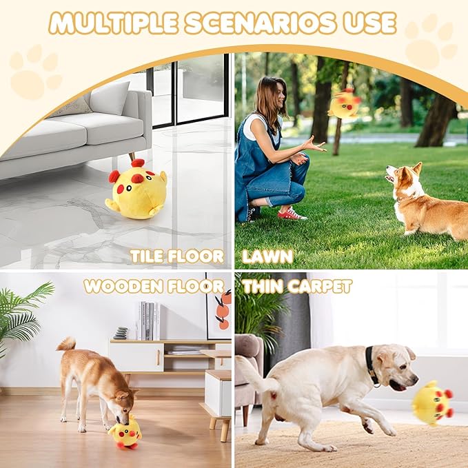 Dog Toys, 2025 lnteractive Dog Toys Moving Dog Toy Rechargeable Active Moving Pet Plush Toy Keep Pets Busy, Puppy Toys Talking Jumping Music Ball for Small Medium Large Breed