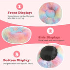 JOLLYVOGUE Dog & Cat Bed, Calming Anti-Anxiety Pet Bed for Small Dogs, Fluffy Donut Cushion for Small and Medium Pets (20")