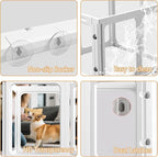 23.6“ H Clear Acrylic Plastic Dog Playpen, 8Pcs Lightweight & Easy Assemble Playpen Divider, Durable Safety Play Pen Indoors, Puppy, Cat, Small Animal(White)