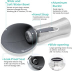 LumoLeaf Portable Dog Water Bottle 27 OZ, Stainless Steel Pet Travel Water Bottle Dispenser for Walking, Hiking and Outdoor, Portable Water Bowl for Large Dogs (Grey)