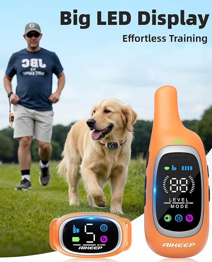 2-in-1 Dog Shock Collar and Bark Collar for Dogs – 3300FT Dog Training Collar with Remote, IP67 Waterproof e Collar with Anti-Bark/Beep/Vibration/Shock Modes for Small Medium Large Dog(8-120Lbs)