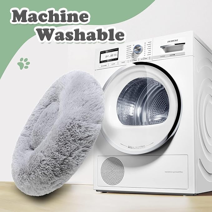 JOLLYVOGUE Dog Bed, Calming Anti-Anxiety Large Dog Bed, Fluffy Donut Cushion for Medium and Large Pets (27"/30"/36")