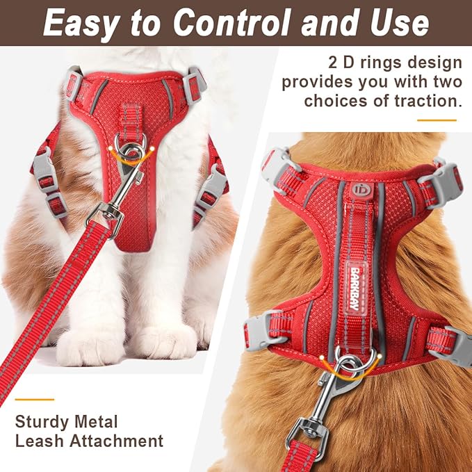 Cat Harness and Leash Set for Walking Escape Proof for Small Large cat Kitten Harness with ID tag Pocket (Red,XS)